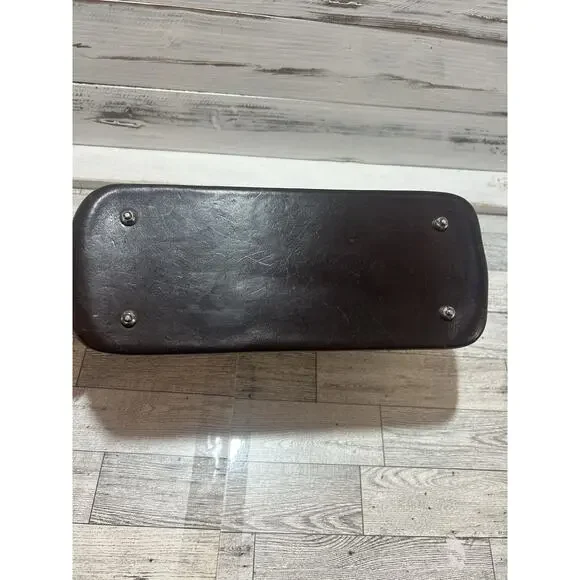 Brighton Two Tone Leather Shoulder Handbag Purse Black Brown floral interior - Picture 12 of 13